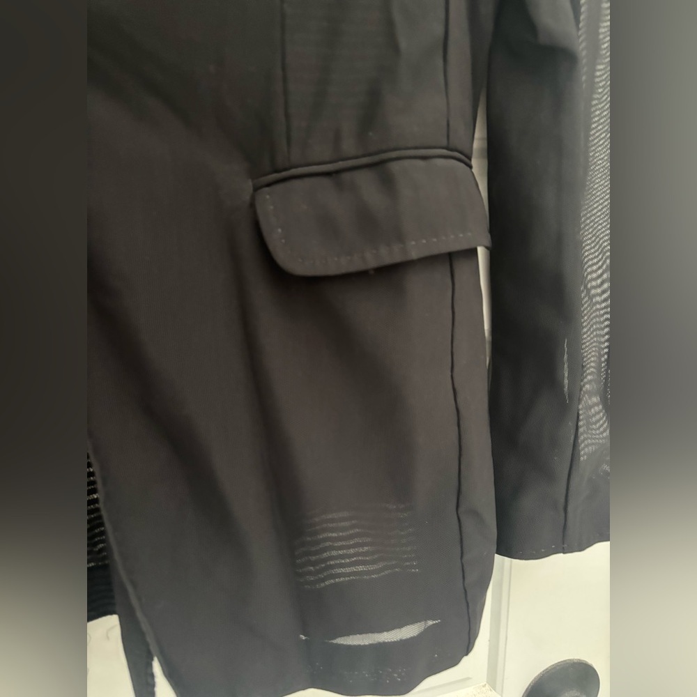 Rag & Bone Blazer Sheer Mesh Silk Blend Stripe Black stripe Lace Size 6​​ - Picture 7 of 10